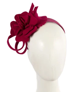 Magenta felt flower autumn & winter racing fascinator Max Alexander AU Seller - Bild 1 von 5