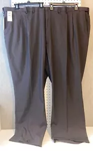 NWT J.M. Haggar Big & Tall Classic Fit Brown Slacks Mens 60x32 Dress Pants 120. - Picture 1 of 14