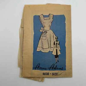 Anne Adams Mail Order Vintage 1950's Pattern #4638 Full Bib Apron Size Small - Picture 1 of 4