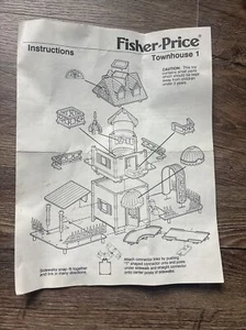 Vintage 1988 Fisher Price Precious Places Townhouse 1 Instructions - R404 - Picture 1 of 3