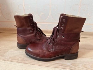 Ugg larus grizzly boots waterproof US 8 UK 7 EU 40.5 brown leather Combat Laced - Picture 1 of 16