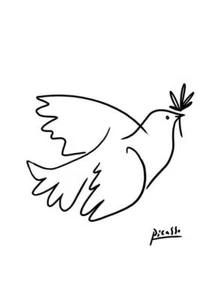 Pablo Picasso - Taube Skizze Kunstdruck Poster - Bild 1 von 7