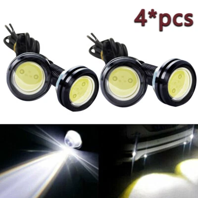 4x Lámparas Ojo de Águila LED DRL Niebla Diurna Correr Coche Luz Trasera Respaldo 12V Blanco Foto 1 de 4