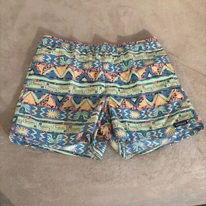 Patagonia Baggies 5" Shorts Mens Size 2XL Blue Aztec Pockets Lined Nylon Trunks - Picture 1 of 9