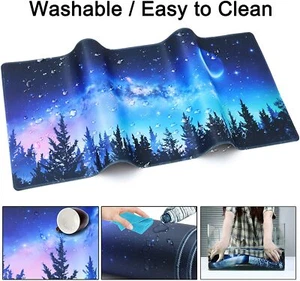 Forest Moon Print Large Desk Mat Mouse Pad Extended Gaming Mat for Keyboard new - Afbeelding 1 van 5