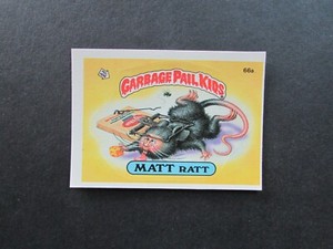 1985 Topps Garbage Pail Kids 2nd Series 2 Glossy Back Card #66a Matt Ratt