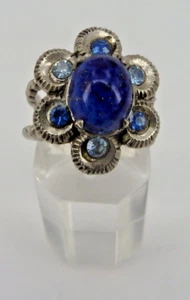 Neugablonz Dieter Knobloch: Damenring Jugendstil mit Saphire Aquamarine (102884) - Picture 1 of 6