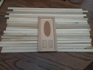 Lot 40 Dollhouse Miniatures Log Siding Pieces 16" Long Cabin Crafts Interior - Picture 1 of 5