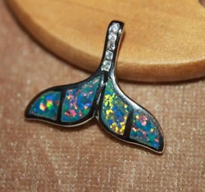inlaid fire opal earrings pendant gems silver plate jewelry chic Whale Tale - Picture 1 of 29