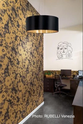 1 rollo de papel tapiz de vinilo floral abstracto bronce RUBELLI Venezia CHIAROSCURO $350R Foto 1 de 4