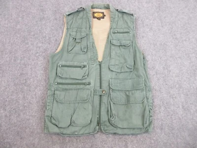 VINTAGE Woolrich Vest Mens Medium Green Sleeveless Outdoors Fishing Hunting Coat - Image 1 of 4