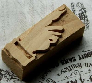 POINTING HAND 3.35" letterpress wooden printing block wood printer type finger - Picture 1 of 2