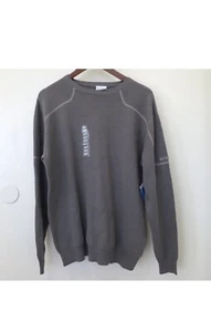 NWT Columbia men’s Crew Neck Sweater Gray Pullover, Baselayer Wool Blend Size L - Picture 1 of 10