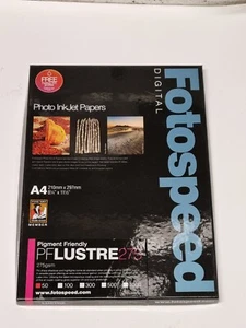 Fotospeed 7D614 - A4 - Pigment Friendly Lustre 275gsm inkjet Paper - 50 Pack - Picture 1 of 1