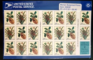 Scott #3127a (3126-27) 32¢ Botanical Prints Booklet of 20 Stamps - Sealed - Picture 1 of 2