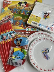 Mickey Mouse Club House Birthday Party Decoration LOT Straw Cupcake Plate Napkin - Picture 1 of 11