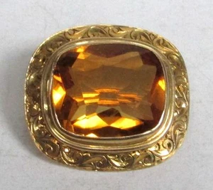 HERMOSO BROCHE CITRINO ORO AMARILLO 14K - Imagen 1 de 2