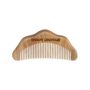 Personalizado-Peine de sándalo verde forma de onda peine de barba cabello masaje cepillo regalo - Imagen 1 de 9