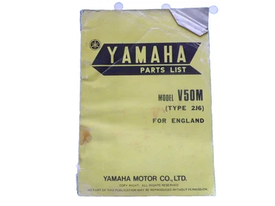 Yamaha V50M (2J6) Parts List Catalogue - Image 1 of 2