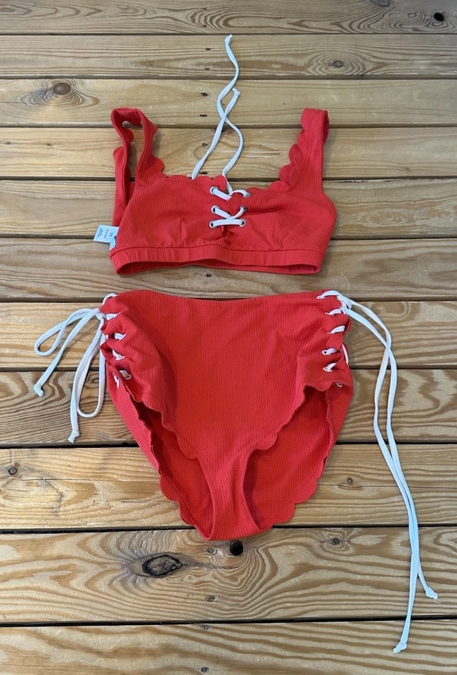 Marysia Women’s 2 Piece scalloped swimsuit Size XS Red AC - Изображение 1 из 4