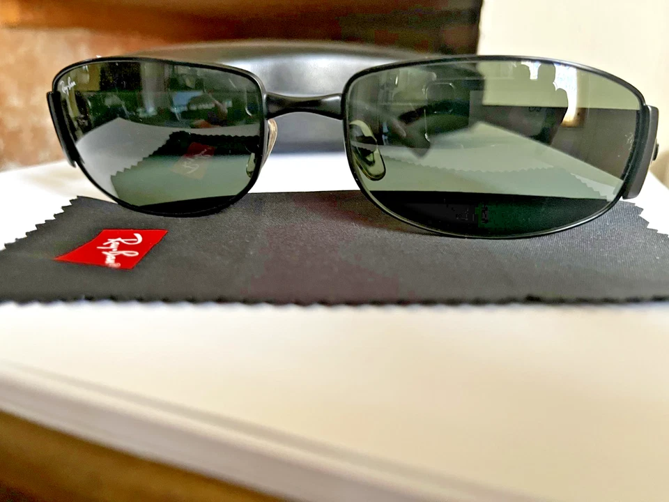 Ray-Ban RB3320 002/8G Sunglasses Black Metal 64-14 Made in Italy - Photo 1/2