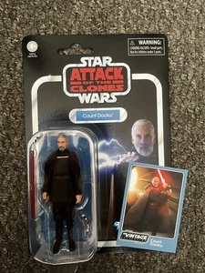 Star Wars The Vintage Collection AOTC Count Dooku 3.75 inch Figure + bonus card - Picture 1 of 3