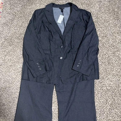 Blazer y pantalón Lane Bryant talla 20 gris oscuro Foto 1 de 4