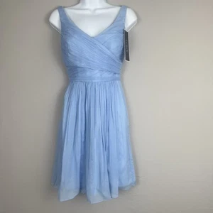 J.Crew Womens Blue Heidi Dress Silk Chiffon Size 0P Wedding Formal Party Prom - Picture 1 of 15