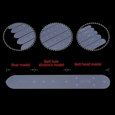 5Pcs Translucent Belt Buckle Holes Templates Leather Punching Craft Module DIY Foto 1 de 4