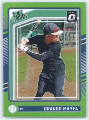 2024 Donruss Optic Green Prizm Brando Mayea Rookie 023/149 New York Yankees #200 - Image 1 of 2
