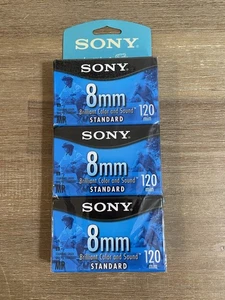 Sony Confezione 3 Videocassette 8mm 120 Minuti Video 8 MP Standard - Nuove Sigillate - Foto 1 di 5