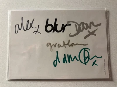 BLUR FULL BAND SIGNED AUTOGRAPHED POSTCARD + CD Sealed - Image 1 of 4