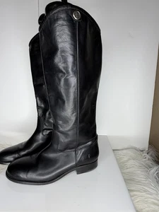 FRYE Damen schwarz Leder hohe Reitstiefel Größe 9B klassischer Reitstil - Bild 1 von 10