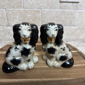 Vintage Paar Staffordshire Spaniel Mantelhunde - antik, seltener Fund - Bild 1 von 13