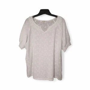 Blusa de algodón con ojales blancos Tantrums para mujer 1X (55JC) - Imagen 1 de 8