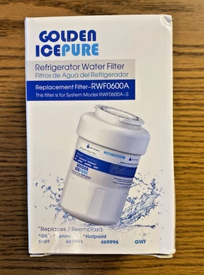 GOLDEN Ice Pure RWF0600A Refrigerator Water Filter GE Kenmore 469991 MWF NEW - Image 1 of 4