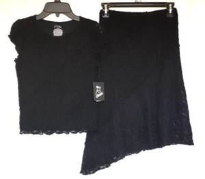 Art Class Girls Asymmetrical Lace Midi Skirt & Top Black Size L 10/12 - Picture 1 of 6