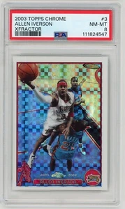 Allen Iverson 2003-04 Topps Chrome Xfractor X-fractor #'d /220 PSA 8 - Foto 1 di 2