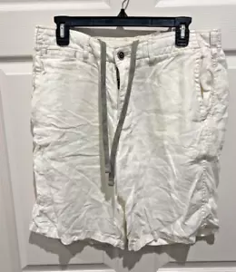 Lucky Brand Shorts Mens 31 Ivory White Linen Pockets Drawstring - Picture 1 of 7