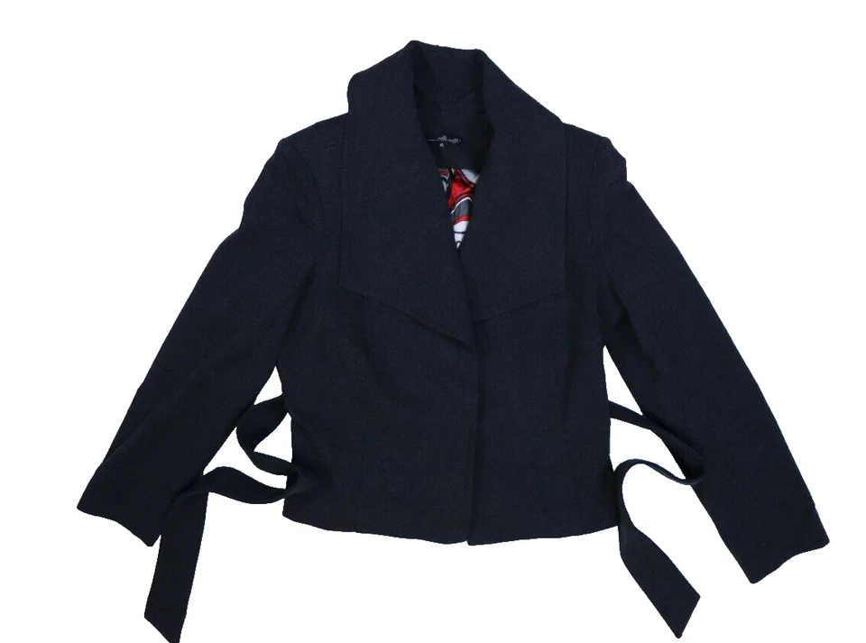 Chaqueta Blazer Willi Smith Mujer Gris Manga Larga Frente A Presión Elastizada Cinturón XL Foto 1 de 4