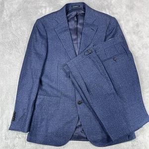 Suitsupply Marling & Evans Blue Checked Plaid Mens 2 Piece Suit Size 52 UK US 42 - Picture 1 of 24