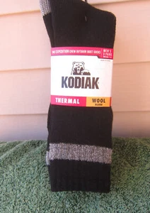 3 Pairs (3) Kodiak Thermal Wool Blend Crew Socks 3 Pack Mens Shoe Size 7-12 - Picture 1 of 3