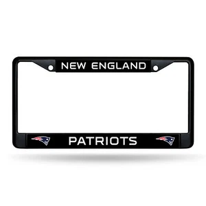 New England Patriots Authentic Metal BLACK License Plate Frame Auto Truck Car - Picture 1 of 1