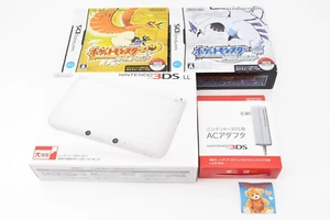 Nintendo 3DS XL LL Console White w/Box Adapter Pokemon Gold Silver Tested Japan - Picture 1 of 16