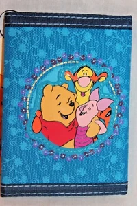 NEW WITH TAG WINNIE THE POOH KIDS TRIFOLD COIN WALLET BLUE FLOWERS - Picture 1 of 3