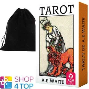 AE WAITE TAROT STANDARD DECK CARDS PREMIUM EDITION AGM WITH VELVET BAG - Picture 1 of 7