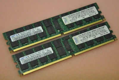IBM 8GB (2x 4GB 2Rx4 DDR2 PC2-3200R CL3 ECC REG) RAM kit 41Y2857 30R5145 43X5030 - Image 1 of 2