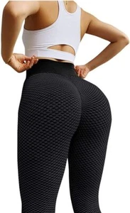 Women's High Waist Yoga Pants - Size S - Black- Same Day Shipping USA - Picture 1 of 3