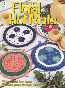 NEW HWB CROCHET FLORAL HOT MATS 9 BEAUTIFUL DESIGNS VTG - Picture 1 of 2