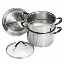 US Tramontina Stainless Steel 3 Quart Steamer & Double-Boiler, 4 Piece .
